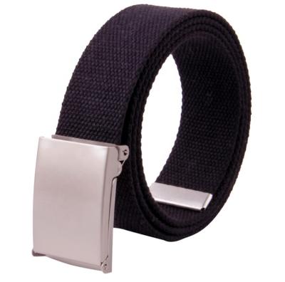 China Solid Color Men Printing Letter Woven Cotton Polyester Custom Logo Cloth Web Military Casual Sling Belt for sale