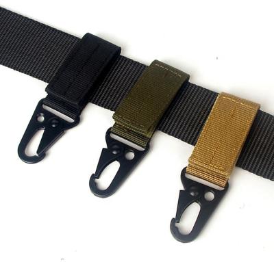 China Free Sample Durable Metal Gear Cut Out Key Chain Tactical Canvas Nylon Keeper Main Holder for sale