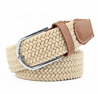 China Pure Color Quality Polyester Stretch Braided Woven Elastic Knitted Belt For Jeans for sale