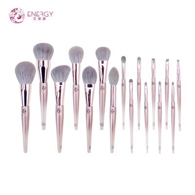 China Angular Blush Brush Luxury Real ENERGY High Quality Manufacturer White Goat Hair 16pcs Makeup Set Brush for sale