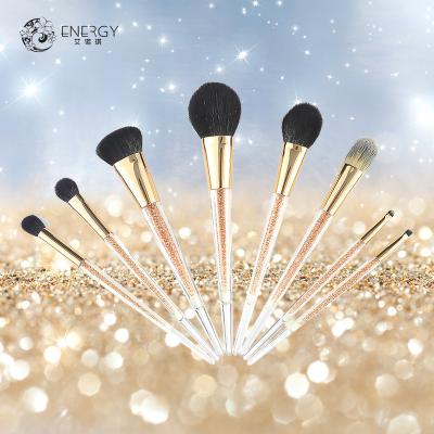 China Wholesale Luxury Glitter ENERGY Gifts Bling Colorful Natural Diamond Makeup 8pcs Makeup Brush Skin-Friendly Private Label for sale