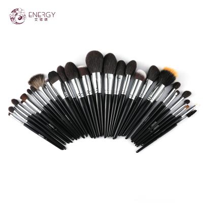 China Best Quality Private Label Experience 30PCS Professional Black Eye Makeup Set Brush Cosmetic Wholesale Luxurious Natural Goat Hair for sale