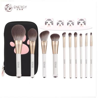 China 2021 New Arrival Soft Hair ENERGY Cat 10pcs Makeup Set Brush Luxury Multicolor Luxury Cute Multicolor Cosmetic Gift For Kids for sale