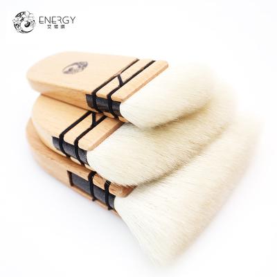 China High Quality White Kabuki Brush Soft Touch ENERGY Goat Base Flat Blend Blush Contour Makeup Brush for sale