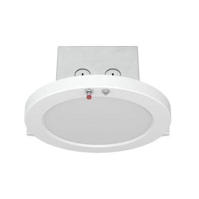 China Dimmable LED Emergency Ceiling Light Fixture With Battery Holder And Metal J-Box For 7 Inch Edgelit Surface Mount 120-277V ETL Wet Location for sale