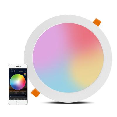 China Commercial Slim Offices 6 Inch RGB Smart LED Panel Light WiFi APP Control RGB+ TDC Canless Lighting With ETL for sale