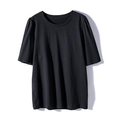 China Wholesale Hot Selling Anti-Wrinkle Plain Crop Gym Top Cotton Spandex Plus Size Plain Black Short Sleeve T-shirt for sale