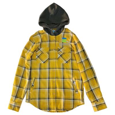 China Custom hooded mesh polyester anti-pilling cotton wholesale high quality flannel shirts striped flannel shirt for sale