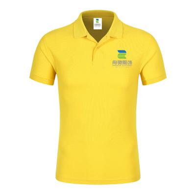 China Wholesale High Quality Yellow Anti-wrinkle Cotton Polo Customized Polo T Shirt With Logo Printing for sale