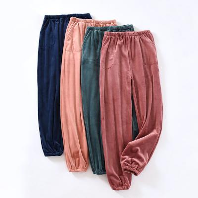 China 100% Cotton Thick Anti-Wrinkle Logo Pants Woman Casual Custom Size Material for sale