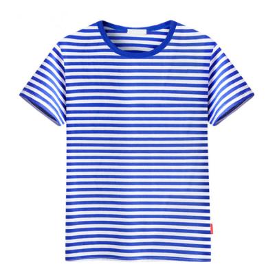 China Factory Wholesale Fashion Stripe T-shirt Designer Vintage Mens Navy Blue White 2021 T-shirt QUICK DRY for sale