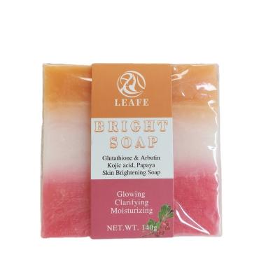 China OEM Handmade Luminous Skin Soap Arbutin Base Cleansing Kojic Acid Glowing Illuminating Soap for sale