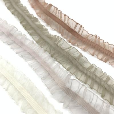 China 2.5cm Ultra Thin Soft And Flexible Lace Ribbon Skirt Ribbon Elastic Underwear Lace Up Elastic Nylon Lace Strap for sale