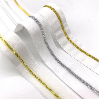 China 1.8cm Factory Gold Yarn Ribbon Soft And Flexible Folding Direct Waistband Nylon Elastic Underwear for sale