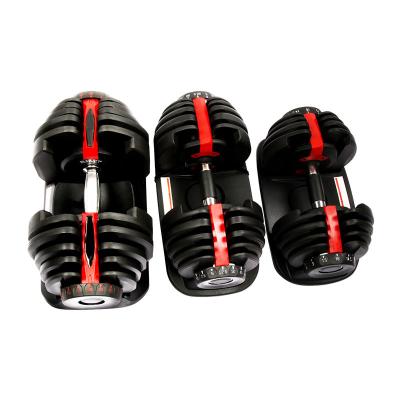 China 2021 new product adjustable barbell bar dumbbells, quickly adjust 12 weight levels suitable for strength training for sale