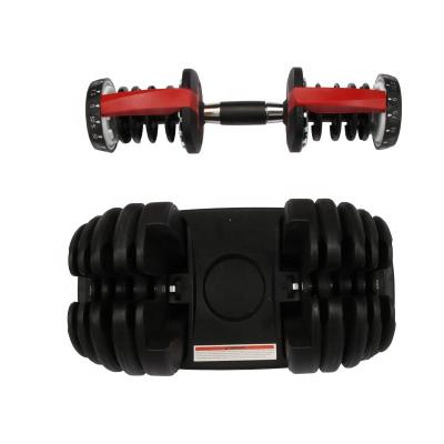 China Hot-selling adjustable barbell dumbbells, which can quickly adjust the weight of 12 levels, suitable for strength training for sale