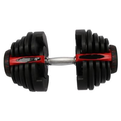 China Hot-selling adjustable barbell bar dumbbells, which can quickly adjust the weight of 12 level, essential for muscle gain and fitness for sale