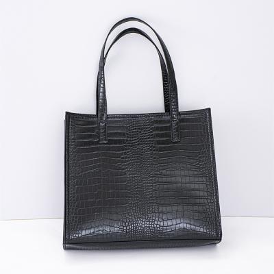 China New Fashion Design PU Women Handbags Fashion High Capacity Black Women Bag Shoulder for sale