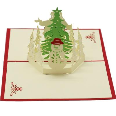 China China Wholesale Custom High End Christmas Gifts 3D Greeting Card Design Laser Cutting Crafts for sale