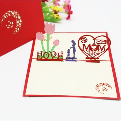 China Architectural Sculpture Card Remembrance Gift Art 3D Greeting Card Mum Thanksgiving Special Paper Handmade Cards for sale