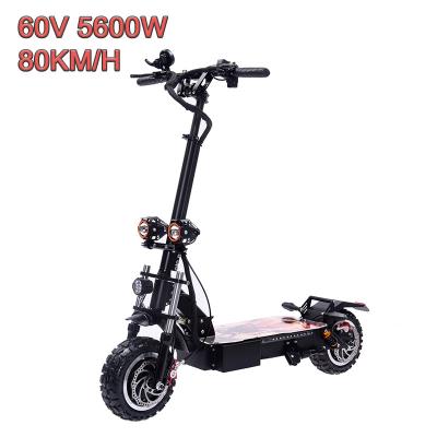 China Men's 5600W 11Inch 60V 80km/h Fast E Scooter Off Road Scooter Two Wheel Electro Foldable Electric Scooter For Adults for sale