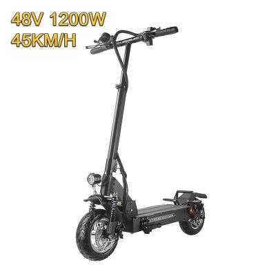 China Men's 1200W 10Inch 48V 35AH E Scooter Adult 45km/h Scooter Two Wheel Electro Foldable Electric Scooter for sale