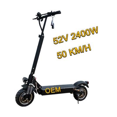 China Men Fast 2400W 52V 23.4AH Two Wheel Electric Scooter 10Inch Adult Foldable Scooter Two Motor Electric Scooter E for sale