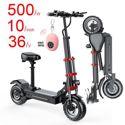 China Durable 500W 36V 10AH Customized Waterproof Folding Two Wheel E Scooter Electric Electro Scooter Adults for sale