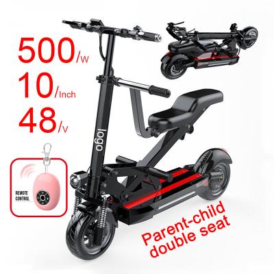 China 500W 48V 10Inch Dual Foldable Electro E Scooter Parent-child Style Adults Scooter Two Wheel Durable Electric E Scooter for sale