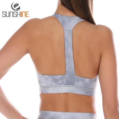 China Breathable Sportswear Fitness Private Label Workout Apparel Pattern Printing Yoga Bra For Women for sale