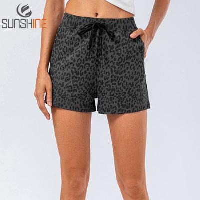 China OEM Breathable Sportswear Loose Fitted Drawstring Shorts Women Casual High Elastic Quick Dry Fitness Running Shorts for sale