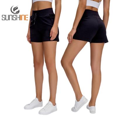 China OEM Breathable Custom Gym Shorts For Women Loose Lace Up Yoga Shorts For Women Yoga Running Sports Casual Shorts for sale