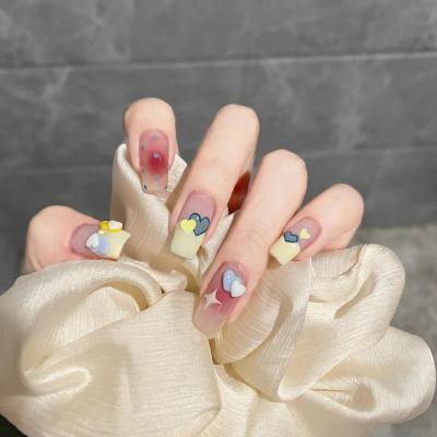 China High Quality Handmade Salon Effect Press On Nails Customization Luxury French Manicure Press On Nails Wholesale for sale