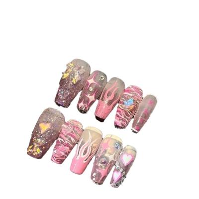 China Fashion Wholesale Customize Artificial Nails Press On Nails Sets Designer Acrylic Handmade Press On Nails for sale