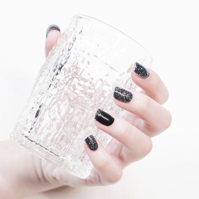 China Easy Wear Black Diamond Nail Sticker Laser Glitter Crystal Flash Net Red Pop Pop Color All Stars Black NO--for Baking Nail Polish for sale