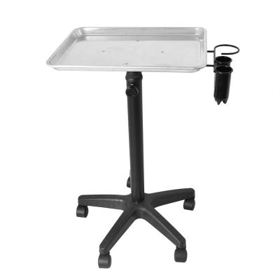 China Modern Salon Tray Cart with Metal Legs, Aluminum Salon Tray Removable, Height Adjustable Tray for Salon&Spa Use Tattoo Rolling Cart for sale