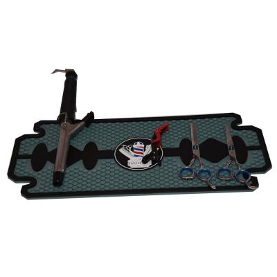 China Anti-Slip Custom Design Non-Slip Rubber PVC Barber Station Mat Barber Accessories for sale