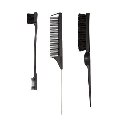 China 3Pcs/Set Salon Metal Pin Rat Tail Hairdresser Hair Exquisite Styling Paint Anti-static Fine Teeth Hair Tip Brush for sale