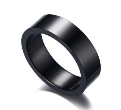 China Classic style or with black marquetry etc. of stones.carbon fiber plated men's titanium stainless steel ring bands for sale