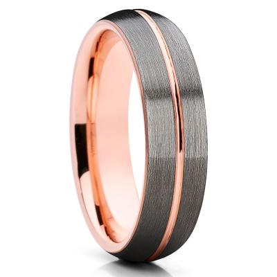 China TUNGSTEN Fashion Jewelry Tungsten Rose Gold Ring Designs For Men for sale