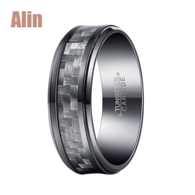 China Russian Black Ring Tungsten Carbon Fiber Rings Wedding TUNGSTEN for sale