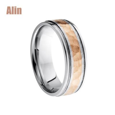 China Cobalt Rose Gold Plated Hammered Jewelry Cobalt Chrome Wholesale Ring From China for sale