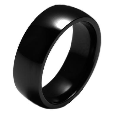 China For Daily Wear Simple Classic White Black Zirconium Wedding Rings For Men for sale