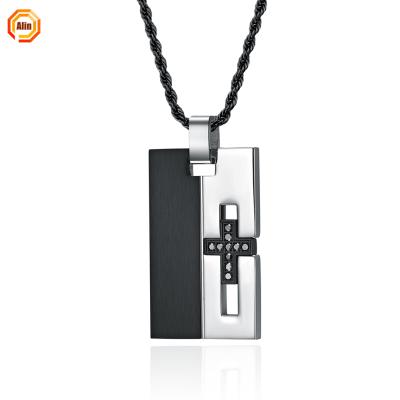 China 2021 New Celebrity CLASSIC Internet Stainless Steel Stone Cross Fashion Brand Stainless Steel Necklace Pendants Inlaid Pendants for sale