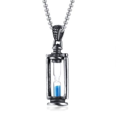 China Wholesale New Stainless Steel 2018 Creative Silver Hourglass Necklace Pendant for sale