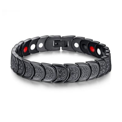 China High Quality Popular Magnetic Stainless Steel Men's Health Stone Bracelet for sale