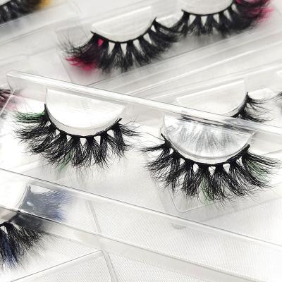 China Natural Private Label Long Lashes Colored 3D Colored Mink Lashes Fluffy 5D Lashes Dramatic Color Mink Lashes Wholesale for sale