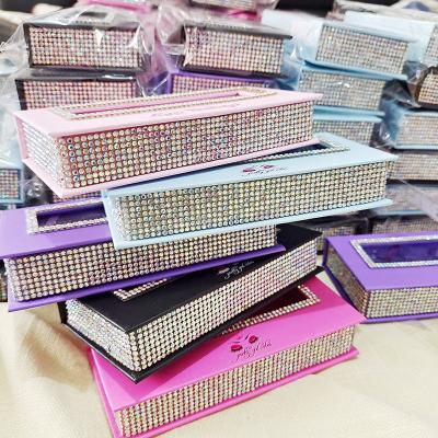 China Custom Long Package False Wholesale Natural 25mm Mink Lashes Makeup Cases Logo Eyelash Box Vendors Eyelash Packaging Box Faux Cils for sale