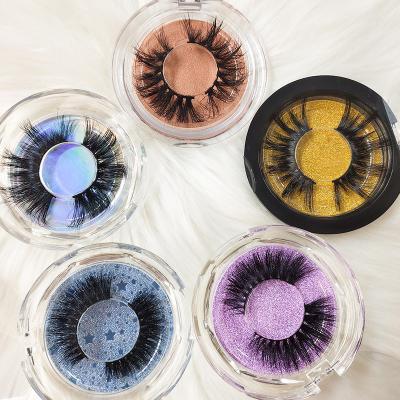 China Full Volume 2021 High Quality Wholesale 25MM Faux Wispy Fluffy Mink Eyelashes for sale