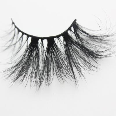 China 25-30 Times Oem Service Professional Wholesale Round 25MM 3D Faux Wispy Fluffy Mink Eyelashes for sale